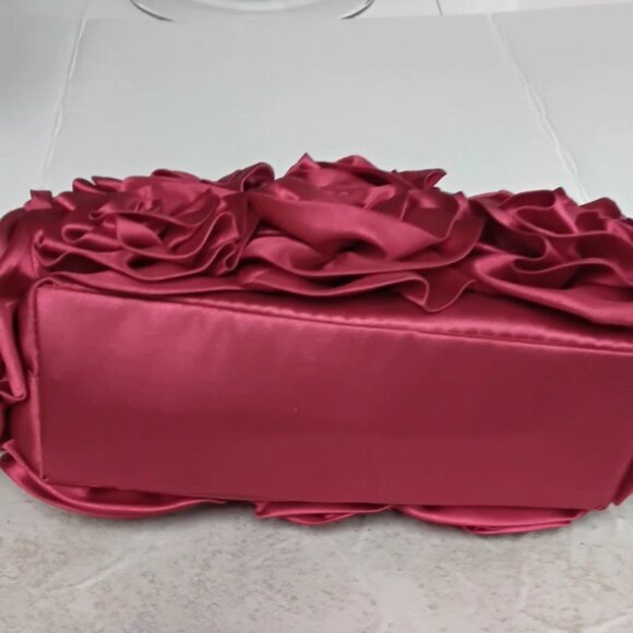 Red Satin Rosette Handbag by Lori Greiner - Picture 5 of 6